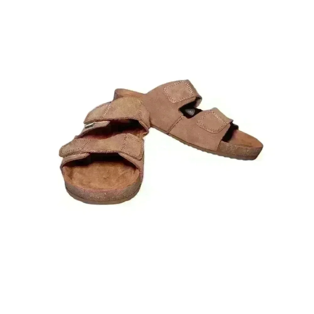 Eastland Caleb brown suede adjustable strap slides